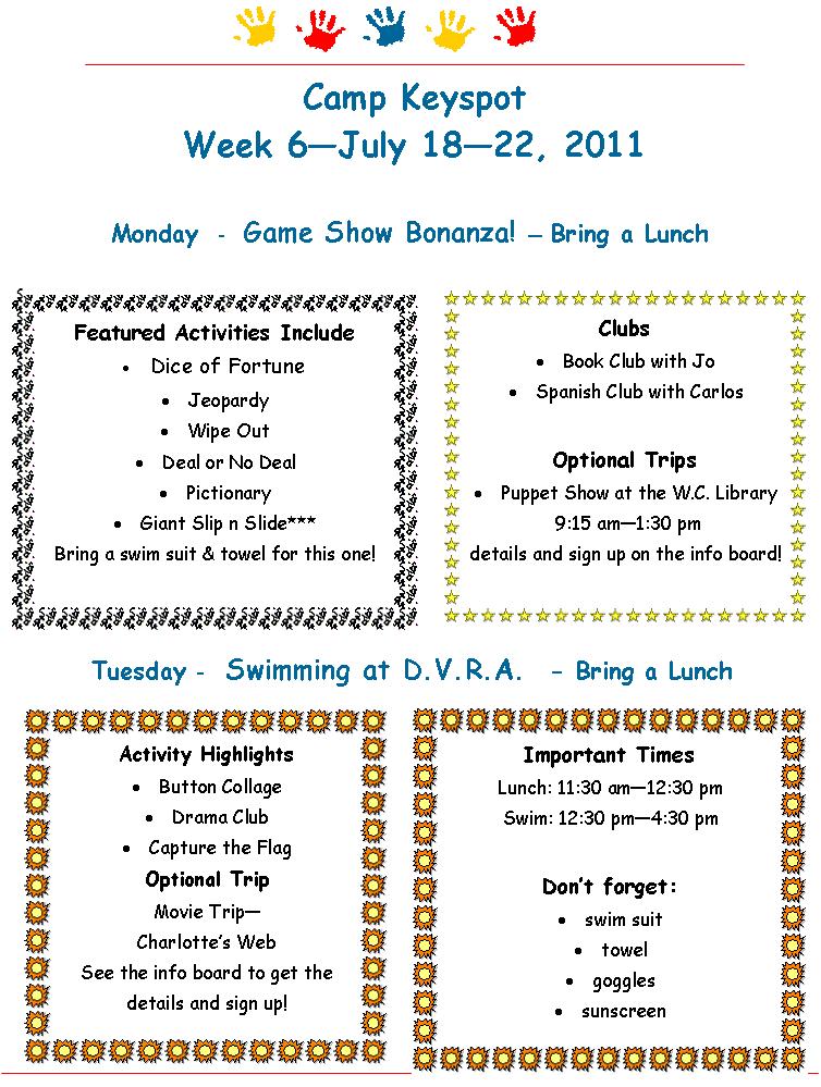 Murwood Keyspot Inc 2011 Camp Keyspot Brochure